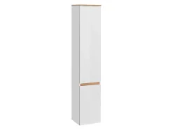 Hangend Badkamermeubel Met Wastafel, Zuil En Spiegelkast - Naturel En Wit - 94 Cm - Anid