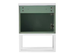 Hangend Badkamermeubel Met Ingebouwde Wastafel - 1 Deur En 1 Open Metalen Plank - Lichtgroen (Kraan Niet Inbegrepen)