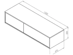 Hangend Badkamermeubel Wit Met Dubbele Wastafel - L150 Cm - Isaure Ii