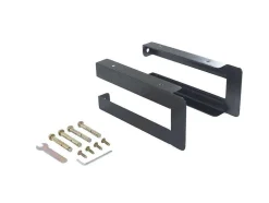 Hangend Bureau Van Donker Teakhout Met Zwarte Bevestigingsbeugels - 120 X 50 Cm - Sukawati