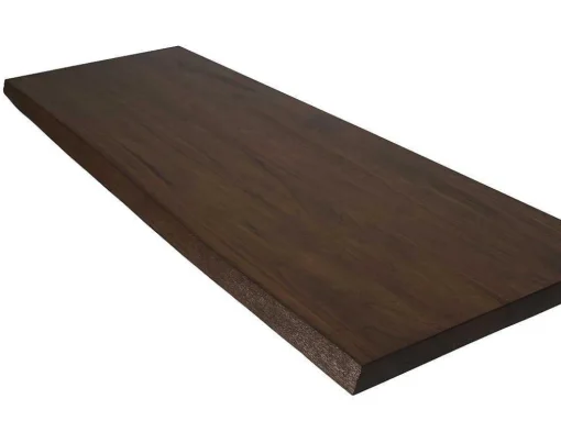 Hangend Bureau Van Donker Teakhout Met Zwarte Beugels En Dubbele Wastafel - 150 X 50 Cm - Sukawati