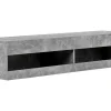 Hangend Tv-Meubel 140 Cm Met Led - Grijs