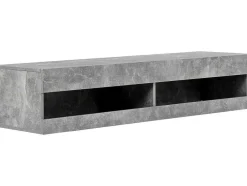 Hangend Tv-Meubel 140 Cm Met Led - Grijs