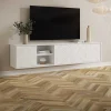 Hangend Tv-Meubel Met 4 Deuren En 2 Nissen Van Mdf - Wit - Redonia