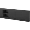 Hangend Tv-Meubel Met 4 Deuren En 2 Nissen Van Mdf - Zwart - Redonia