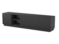 Hangend Tv-Meubel Met 4 Deuren En 2 Nissen Van Mdf - Zwart - Redonia