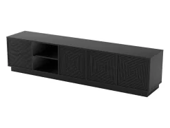 Hangend Tv-Meubel Met 4 Deuren En 2 Nissen Van Mdf - Zwart - Mezulia