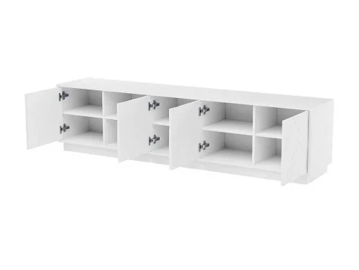 Hangend Tv-Meubel Met 4 Deuren En 2 Nissen Van Mdf - Wit - Redonia