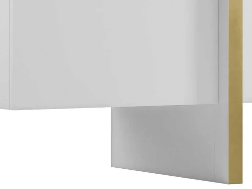 Hangend Tv-Meubel Met 4 Deuren Van Mdf - Wit En Goud - Luvonia