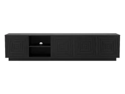 Hangend Tv-Meubel Met 4 Deuren En 2 Nissen Van Mdf - Zwart - Mezulia