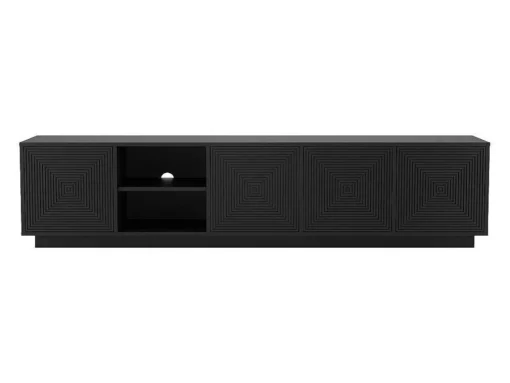 Hangend Tv-Meubel Met 4 Deuren En 2 Nissen Van Mdf - Zwart - Mezulia