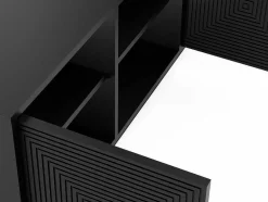 Hangend Tv-Meubel Met 4 Deuren En 2 Nissen Van Mdf - Zwart - Mezulia