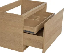 Hangend Wastafelmeubel Met Opzetwastafel In Steen Eikenfineer 80 Cm Mesliva