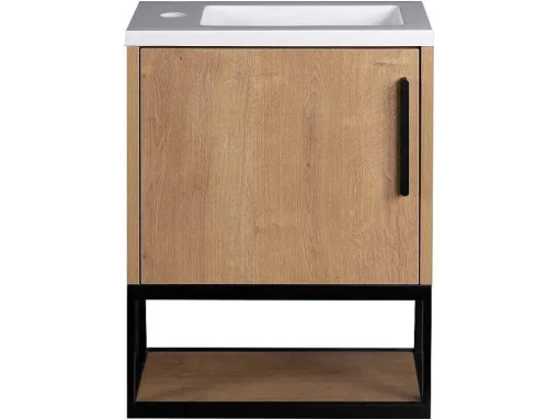 Hangend Wastafelmeubel Met Nis - 40 Cm - Licht Naturel - Lopena