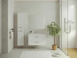 Hangende Badkamerkolom - 6 Planken - Wit - L30 X D25 X H160 Cm - Kayla