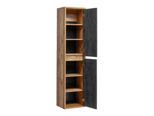 Hangende Badkamerkolom - Licht Naturel En Antraciet - H170 Cm - Tikitki
