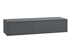 Hangende Badkamermeubel In Antracietgrijze Kleur Met Dubbele Wastafel - L150 Cm - Isaure Ii