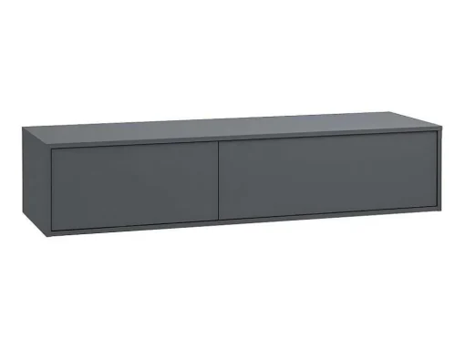 Hangende Badkamermeubel In Antracietgrijze Kleur Met Dubbele Wastafel - L150 Cm - Isaure Ii