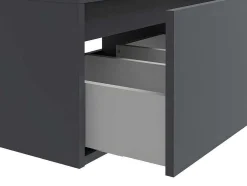 Hangende Badkamermeubel In Antracietgrijze Kleur Met Dubbele Wastafel - L150 Cm - Isaure Ii