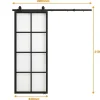 Hangende Schuifdeur H205 X L83 Cm Van Aluminium En Transparant Gehard Glas Wilden