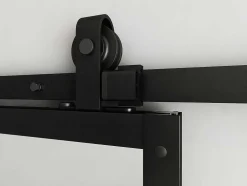 Hangende Schuifdeur H205 X L83 Cm Van Aluminium En Transparant Gehard Glas Wilden