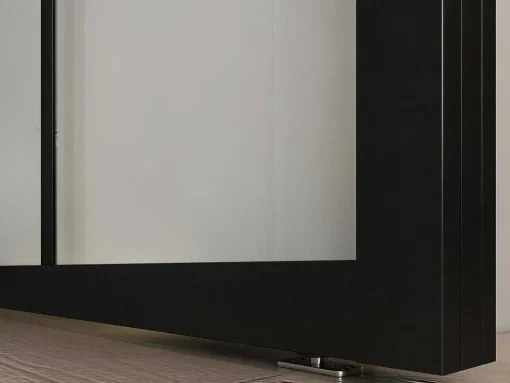 Hangende Schuifdeur H205 X L83 Cm Van Aluminium En Transparant Gehard Glas Wilden
