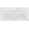 Hangende Solid Surface Wastafel In Wit Marmer Effect Takotna - L.120.2 X B.45.2 X H.8 Cm
