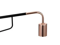 Hangende Wandlamp Van Gebogen Metaal - L65 X D10 X H25 Cm - Zwart En Koperkleurig - Colwood