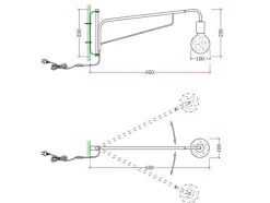 Hangende Wandlamp Van Gebogen Metaal - L65 X D10 X H25 Cm - Zwart En Koperkleurig - Colwood