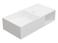 Hangende Wastafel Met Nis - Wit - L80 X B40 X H20 Cm - Goyoko