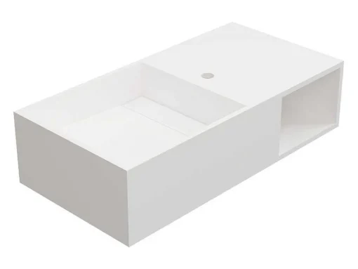 Hangende Wastafel Met Nis - Wit - L80 X B40 X H20 Cm - Goyoko