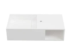 Hangende Wastafel Met Nis - Wit - L80 X B40 X H20 Cm - Goyoko