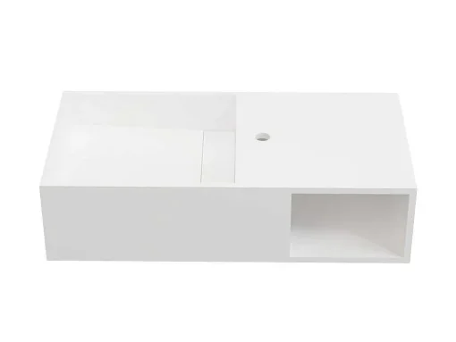 Hangende Wastafel Met Nis - Wit - L80 X B40 X H20 Cm - Goyoko