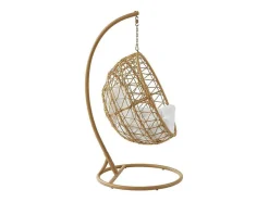 Hangfauteuil Van Gevlochten Hars - Licht Naturel Met Wit Kussen - Anivia Van Mylia