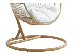 Hangfauteuil Van Gevlochten Hars En Touw - Licht Naturel Met Wit Kussen - Lucera Van Mylia