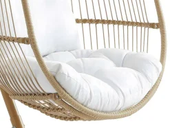 Hangfauteuil Van Gevlochten Hars En Touw - Licht Naturel Met Wit Kussen - Lucera Van Mylia