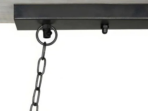 Hanglamp In Industriele Stijl Olius - Hout En Metaal - 4 Lampen - H31 X L100 Cm - Naturel En Zwart