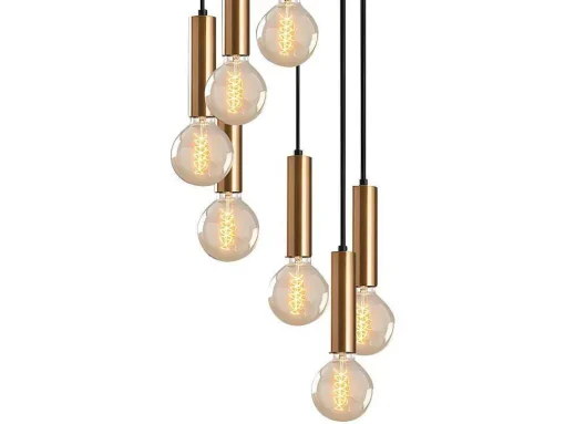 Hanglamp In Vintage-Stijl Met Verstelbare Hoogte - Metaal - H40-136 Cm - Goudkleurig - Josette