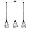 Hanglamp Met 3 Peertjes Scandinavische Stijl Euripide - Metaal - 68 X 16,5 X 132 Cm - Zwart
