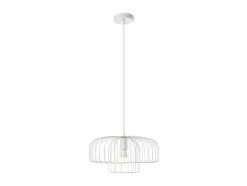 Hanglamp Met Draadstructuur Met Design-Stijl Van Metaal - D40 X H130 Cm - Wit - Andromaque