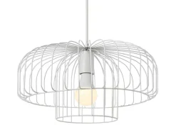 Hanglamp Met Draadstructuur Met Design-Stijl Van Metaal - D40 X H130 Cm - Wit - Andromaque