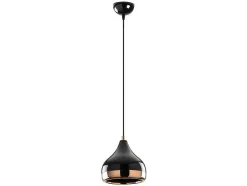 Hanglamp Met Verstelbare Hoogte Yildo - D17 X H25/112 Cm - Zwart En Koperkleurig