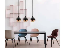 Hanglamp Met Verstelbare Hoogte Yildo - 3 Kappen - L67 X H25/111 Cm - Zwart En Koperkleurig