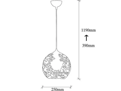 Hanglamp Met Verstelbare Hoogte Celindra - D. 25 X H. 39/119 Cm - Zwart