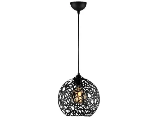 Hanglamp Met Verstelbare Hoogte Celindra - D. 25 X H. 39/119 Cm - Zwart