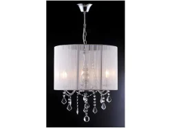 Hanglamp Toscani Van Witte Draden - H 100Cm - Passementstrookje Van Kristal