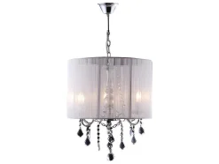 Hanglamp Toscani Van Witte Draden - H 100Cm - Passementstrookje Van Kristal