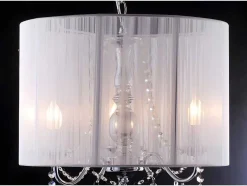 Hanglamp Toscani Van Witte Draden - H 100Cm - Passementstrookje Van Kristal