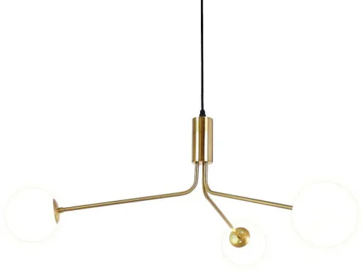 Hanglamp Van Glas En Metaal - D90 X H182 Cm - Goud - Kenora