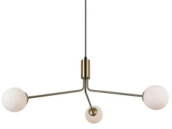 Hanglamp Van Glas En Metaal - D90 X H182 Cm - Goud - Kenora